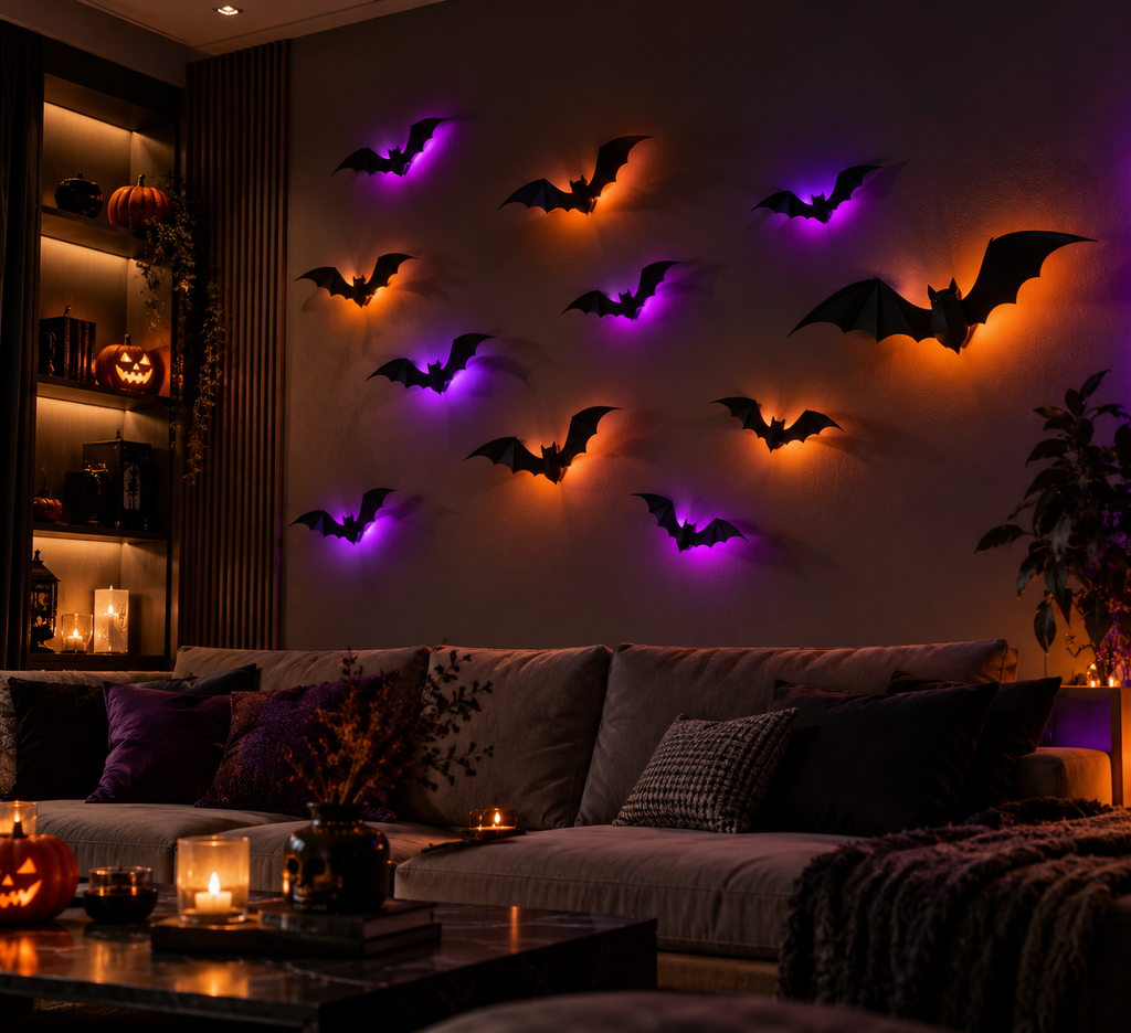 3D Glowing LED Bat Wall Decor