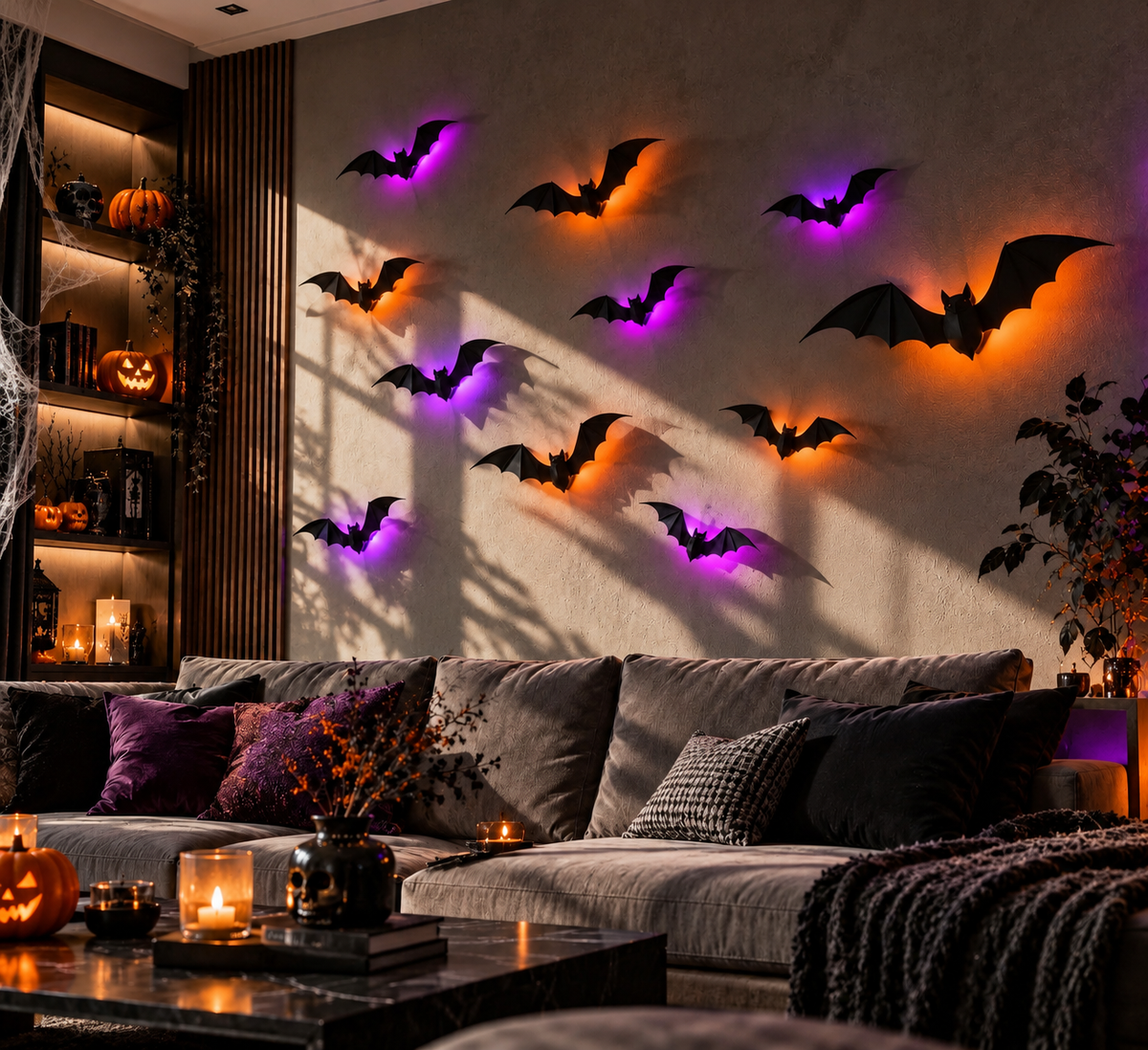 3D Glowing LED Bat Wall Decor