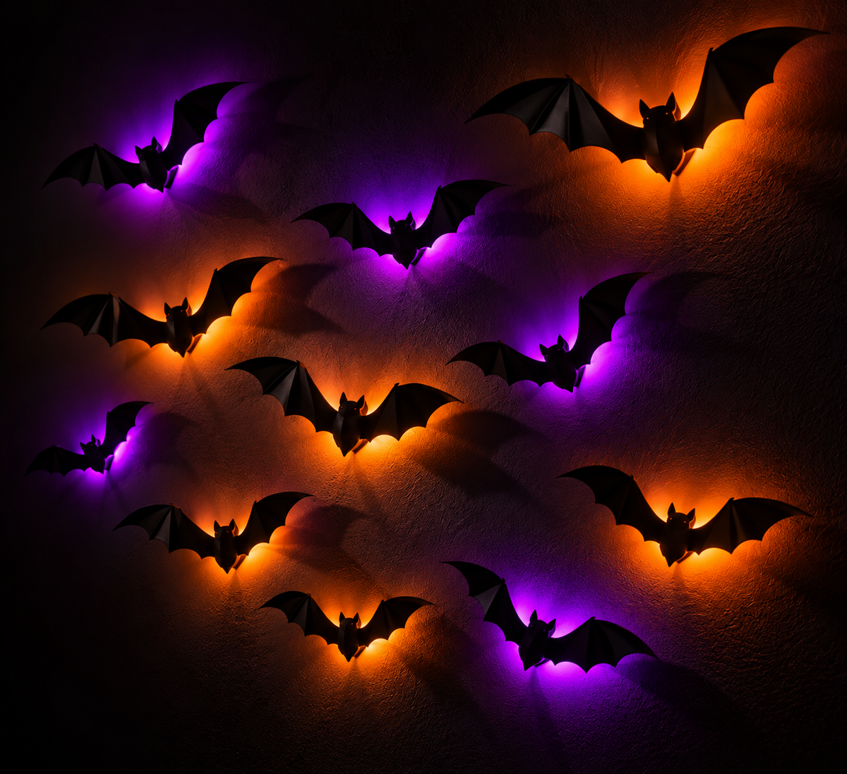 3D Glowing LED Bat Wall Decor