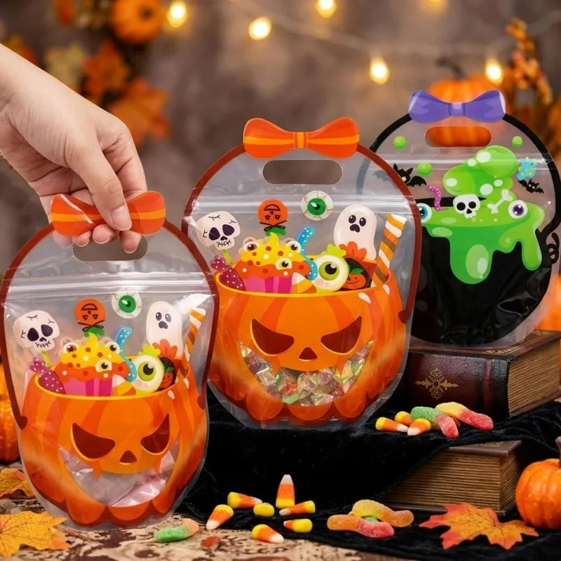 Spooky Halloween Goodie Bags – Self-Sealing Candy & Treat Pouches